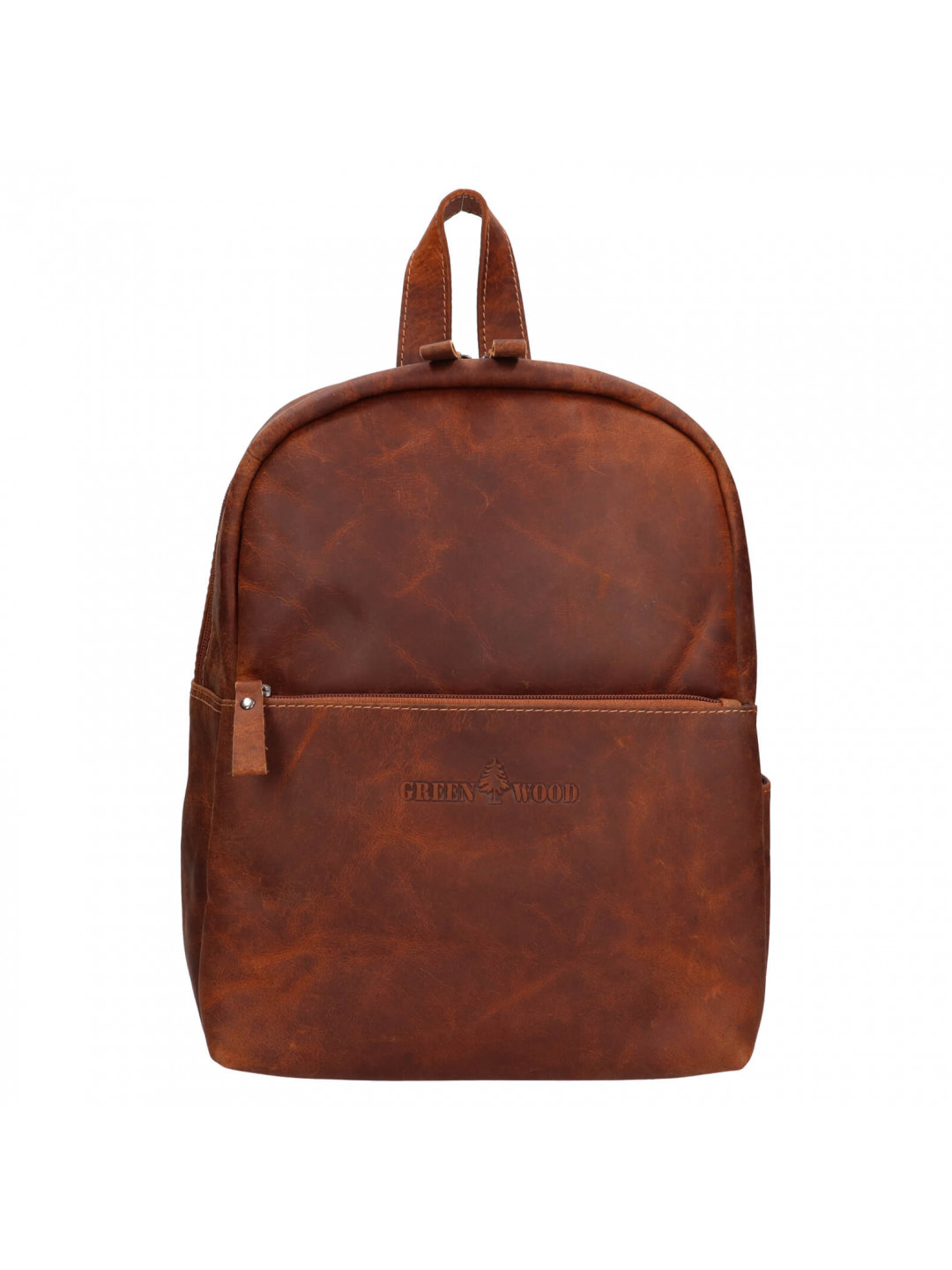 Trendy kožený batoh Greenwood Hagia – světle hnědá